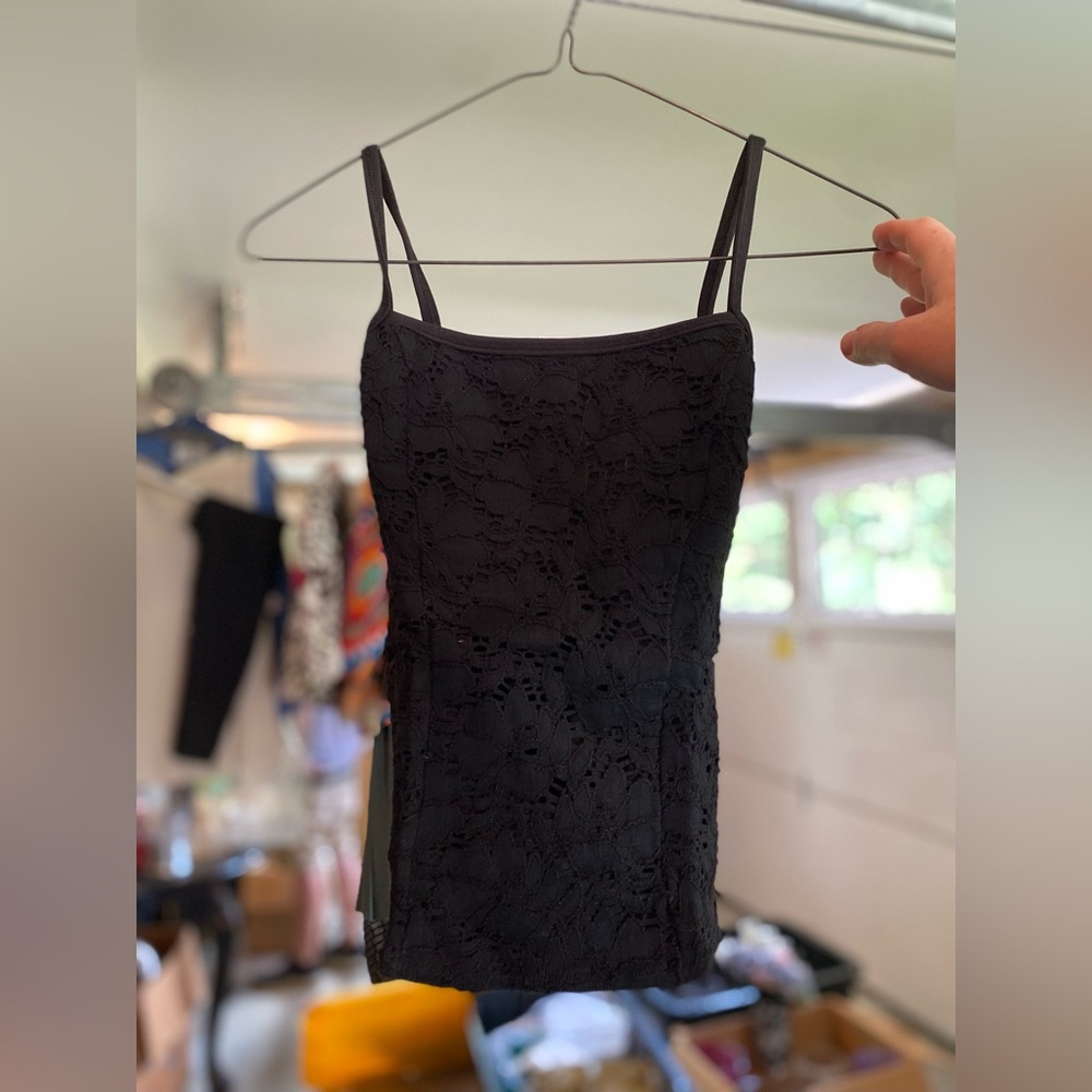 Vintage Carlisle Black Lace Tank Top